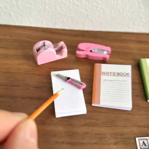 1Set 1:12 Scale Dollhouse Miniatures Accessories Stationery Book Pencil Metal - Picture 1 of 4