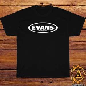 New EVANS Drums Drumheads Logo Black/Sport Grey/White/Navy/Red T-Shirt S-5XL - Picture 1 of 13