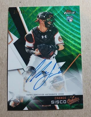 2018 Finest Green Refractor Chance Sisco Autograph RC /99 Baltimore Orioles - Image 1 of 2