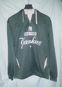 Green NY Yankees MLB Authentic Collection Majestic Hoodie Jersey Large New w Tag - Picture 1 of 9
