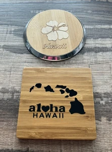 Hawaiian Wood Coasters x2 - Picture 1 of 3