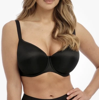 Fantasie FL4520 Smothing Balcony Black Balconette Full Coverage Lined Bra 36H - Image 1 of 4