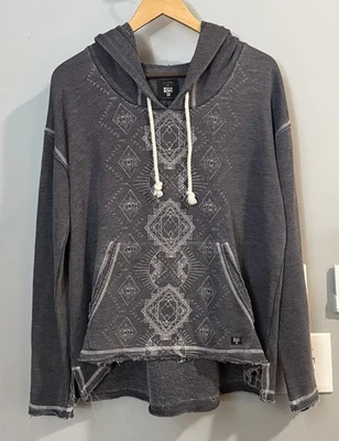 Billabong Hoodie Geometric Tribal Sweatshirt Pullover Raw Hem Womens XL - Image 1 of 4