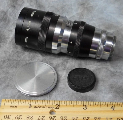 EXCELLENT KINOTEL 3" f2.5 C MOUNT 16mm MOVIE LENS, FRONT & REAR CAPS - Image 1 of 4