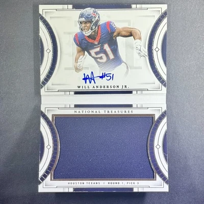 WILL ANDERSON JR 2023 NATIONAL TREASURES JUMBO PATCH AUTO BOOKLET (RC) SP /99 - Image 1 of 3
