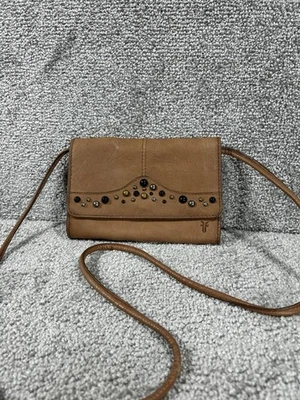 Frye Callie Crossbody Wallet Bag Brown Leather Studded - Image 1 of 4