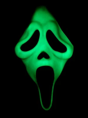 FunWorld SCREAM Ghostface GLOW-IN-THE-DARK IN THE DARK Mask Halloween Horror - Image 1 of 3