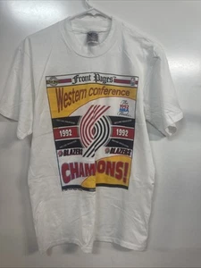 Vintage Portland Trail Blazers 1990 Western Conference Champions Shirt Large - Picture 1 of 5