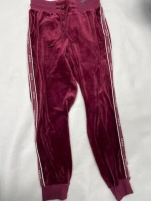 Guess Jogger Womens Size Small Red Velvet Pull On Drawstring Elastic Waist Pants - Image 1 of 4