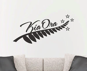 Silver Fern Kia Ora New Zealand Maori Car Window Wall Door Sticker Vinyl Decal - Picture 1 of 7