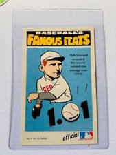 Hub Leonard Boston Red Sox 1972 Fleer Laughlin Famous Feats #17 NM