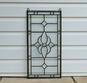 12" x 24"Handcrafted stained glass panel Clear Beveled window panel - Picture 1 of 10