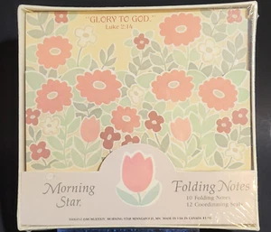 2 Pkgs Glory to God 10 Folding Notes 12 Seals Morning Star Flowers Luke 2:14 - Picture 1 of 7