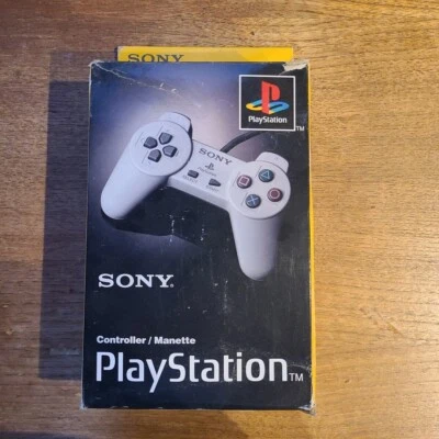 CONTROLLER JOYSTICK ORIGINALE SONY PS1 PLAYSTATION 1 COMPLETO SCPH 1080 BOXATO - Immagine 1 di 4