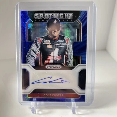 2022 Panini Prizm Racing Cole Custer BLUE PRIZM AUTOGRAPH #/25 No. SS-CC - Image 1 of 3