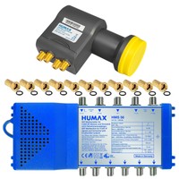 Humax 6 Teilnehmer Multischalter HMS 56 SAT Verteiler Multiswitch LNB HD 0,1 3D