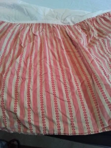 Ralph Lauren Dove Creek Queen Bed Skirt Red Beige Stripe Southwestern Cotton - Picture 1 of 9