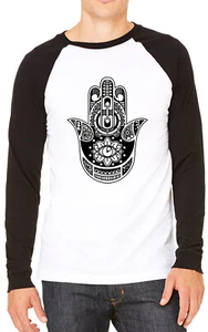 T-shirt maglietta baseball uomo Hamsa Hand - Foto 1 di 2