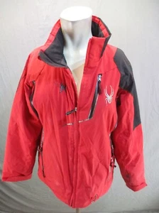 SPYDER Size 16 Girls Red Full Zip Stand Collar Powder Skirt Snowboard Jacket 064 - Picture 1 of 18