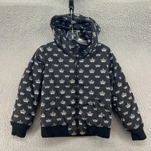 Dolce Gabbana Jacket Girls 7/8 Black White Full Zip Outdoor Hoodie Coat - Picture 1 of 11