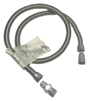 Dormont - 1/2 in x 48 in Gas Hose Stainless Steel With Fittings Oven Dryer