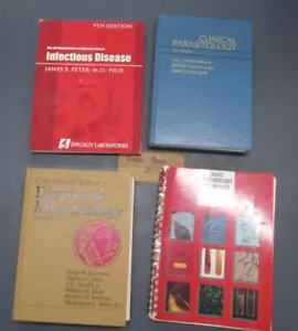 4 Vintage Medical Books Microbiology Parasitology Infectious Disease + - Picture 1 of 4