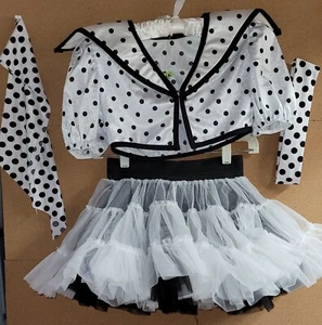 Dress Up Pageant Party Show Dance Skating Costume Child Lg Polkadot Shirt Skirt - Picture 1 of 15