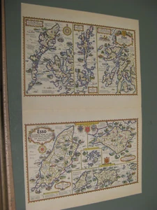 100% ORIGINAL SKYE ISLE OF MAN ISLE OF WIGHT ESSO PICTORIAL MAP BY TAYLOR C1933 - Picture 1 of 1
