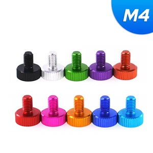 M4 Rändelschrauben Aluminium flach Handgriff Knopfschrauben 8 mm bis 15 mm lang - Bild 1 von 13