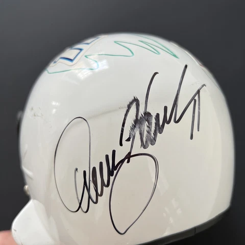 Denny Hamlin Signed NASCAR FedEx MiniSize Helmet Racing Collectible Cover