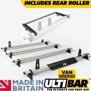 Renault Trafic Roof Rack 2014 On Low Roof 4x Roof Bars + Roller + Wind Deflector - Picture 1 of 5