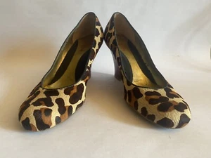 Kenneth Cole Reaction 8.5 Pumps Leopard Red Patent leather Wedge Closed Toe - Picture 1 of 11