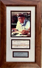 Leo Fender (Creator of the Telecaster) signed personal check framed display