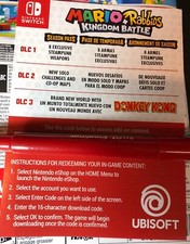 Mario + Rabbids Kingdom Battle Season Pass Card [ NO Game ] NEW
