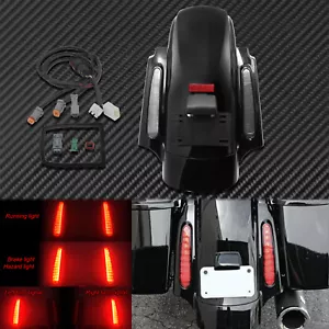 Rear Fender w/Turn Signal Running Light Red Lens Fit For Harley Touring 09-13 - Foto 1 di 12