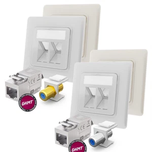 Cat.6a Netzwerkdose Keystone Jack Modul Dose LAN+TV SAT F-Antenne Cat 6 6a RJ45  - Bild 1 von 39