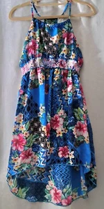 TRULY ME by Sara Sara Sleeveless Hawiian Print Hi-Low Hem Girl's Size 10 Dress - Picture 1 of 8