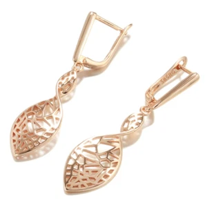 Ohrringe Ohrhänger Creole 585 RG Rosegold Rotgold mit Zirkonia Edelstein 4.2g - Bild 1 von 3