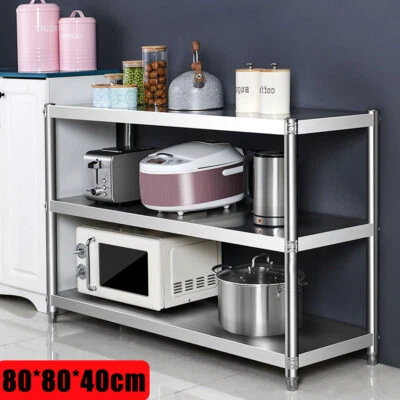 Restaurant Shelves Rack Stainless Steel 3 Layers Kitchen Shelf Shelving Rack US - Image 1 of 4