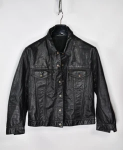 Vintage Levi’s Women’s Genuine Trucker Leather Jacket size XS/S - Picture 1 of 12