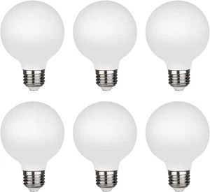 G25 LED Globe Light Bulbs, 40W Equivalent, 2700K Warm White Bathroom, E26 Base, - Picture 1 of 7