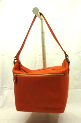 AEON NEW Becky Shoulder Bag French Bullskin Leather $635List Orange - Image 1 of 4