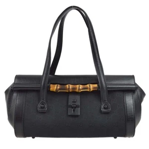 Gucci Black GG Bamboo Handbag 111713 3444 182037 - Picture 1 of 10