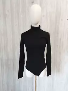 MANGOPOP Women's Mock Turtle Neck Long Sleeve Tops Bodysuit Jumpsuit (A Long Sle - Picture 1 of 1