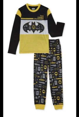 Juego de pijama de 2 piezas de manga larga exclusivo de Batman DC Comics para niños XSmall 4-5 negro Foto 1 de 3