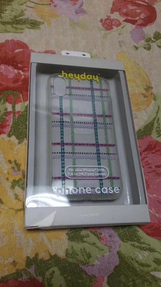 NEW Heyday™ Apple iPhone X/XS Printed Hard Shell Case with Rubber Bumper - Plaid - Image 1 of 3