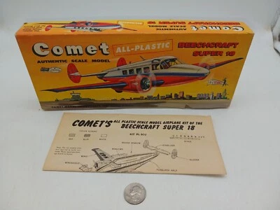 Vintage 1/60 Comet Beechcraft Super 18 detail model kit Box & Paperwork Only - Image 1 of 4