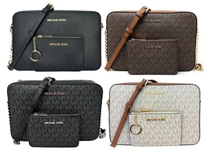 Bolso Bandolera Michael Kors Jet Set Grande de Cuero con Logotipo a Juego Bolsa para Monedas - Imagen 1 de 24