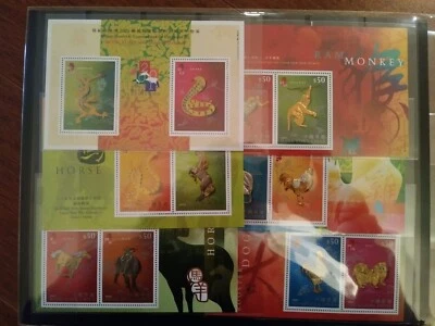 Hong Kong 2001 - 2012 Prata Dourada Selo Ano Novo Completo x 12 Zodíaco Coelho + CERT - Imagem 1 de 2