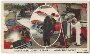 AUTO AD to WINTERIZE NOW! ca1955 PRESTONE ANTI-FREEZE Postcard - Picture 1 of 2